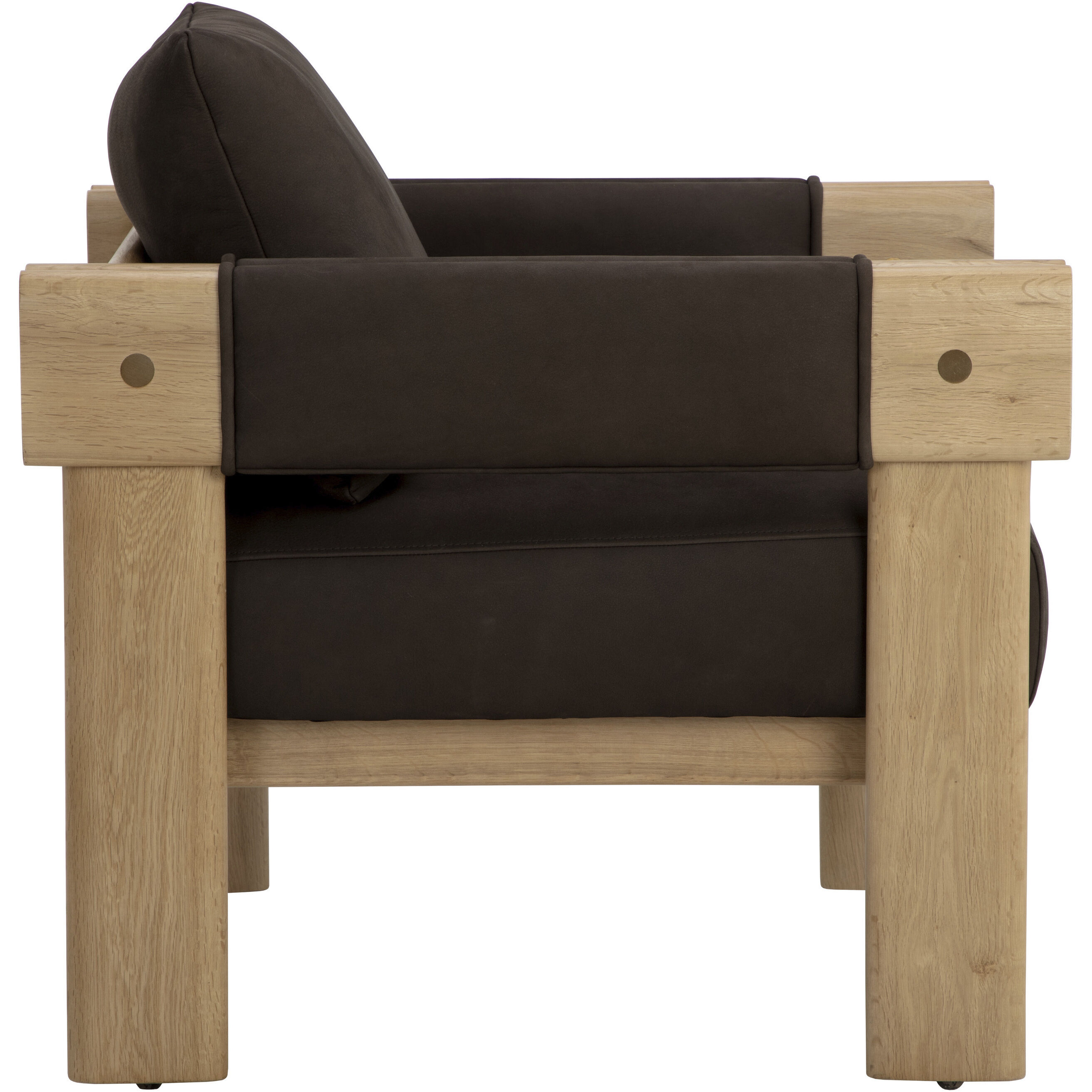 Carmichael Nubuck Cocoa Leather Lounge Chair